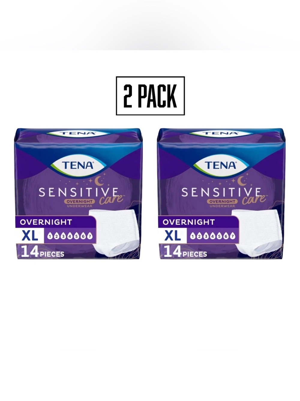 TENA Sensitive Care Overnight Underwear (2 Pack) - NEW!